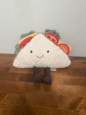 Jellycat Plush sandwhich  Decorative Pillow - White, Brown, Green, Red, Orange